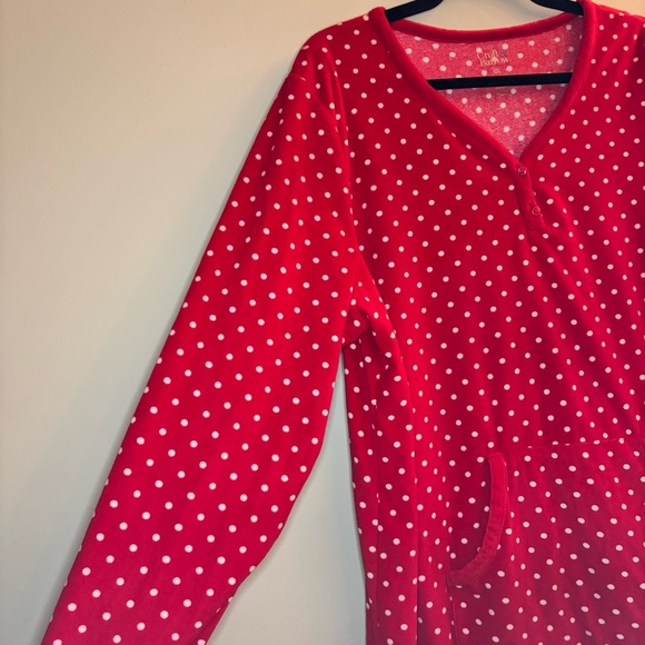 Croft & Barrow Red and White Polka Dot Nightgown Polyester Faux Fur Size XXL - Picture 5 of 10